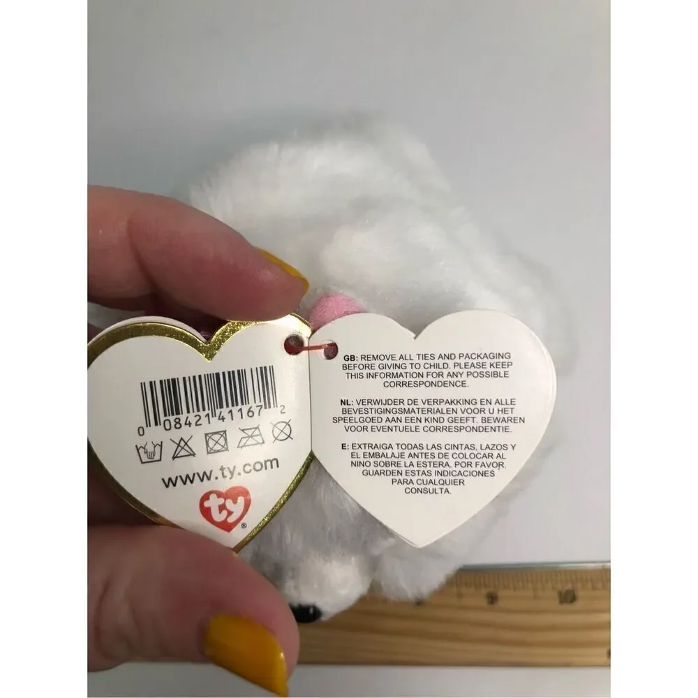 the secret life of pets fidget white fluffy dog 6 inches pink bow ty beanie baby